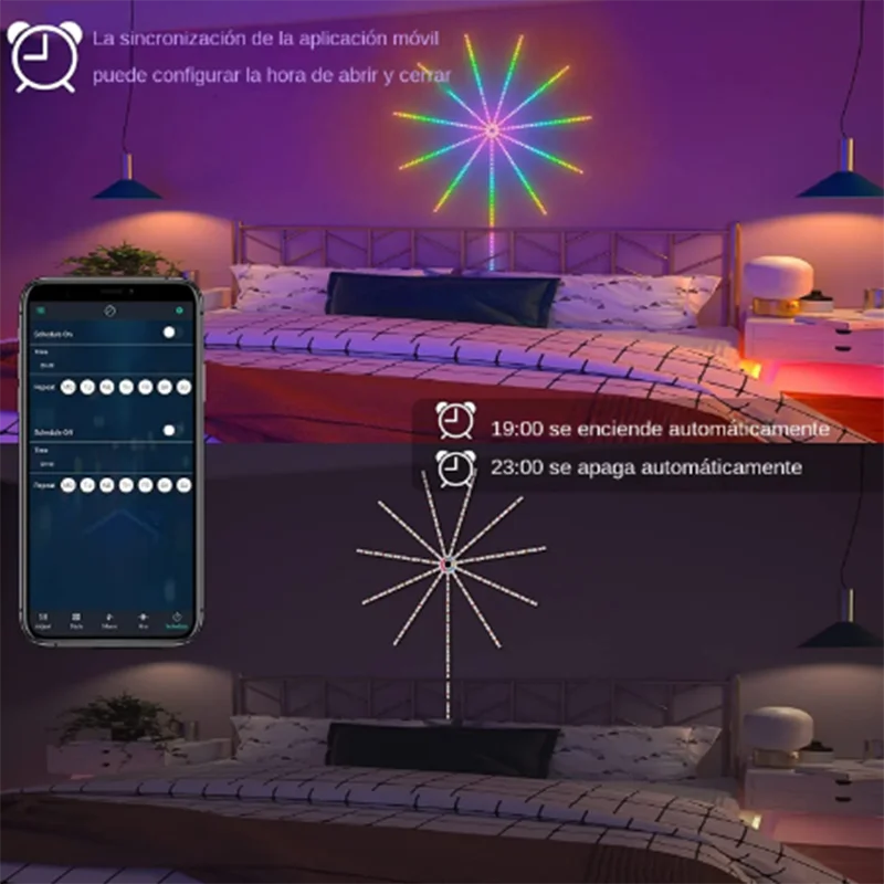 2026 Firework Strip Lights LED Bluetooth APP Control Neon Strip USB 5V Changing Smart Lamp Sync Music Bedroom Decor Dream Light