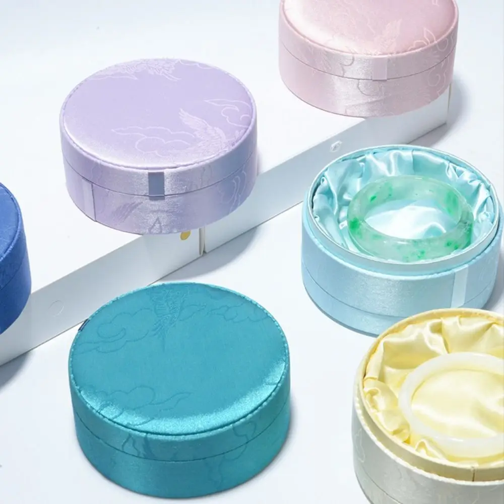 Soft Lined Embroidered Jewelry Box Satin Material Exquisite Embellished Bracelet Storage Box Beaded Design Colorful Pattern