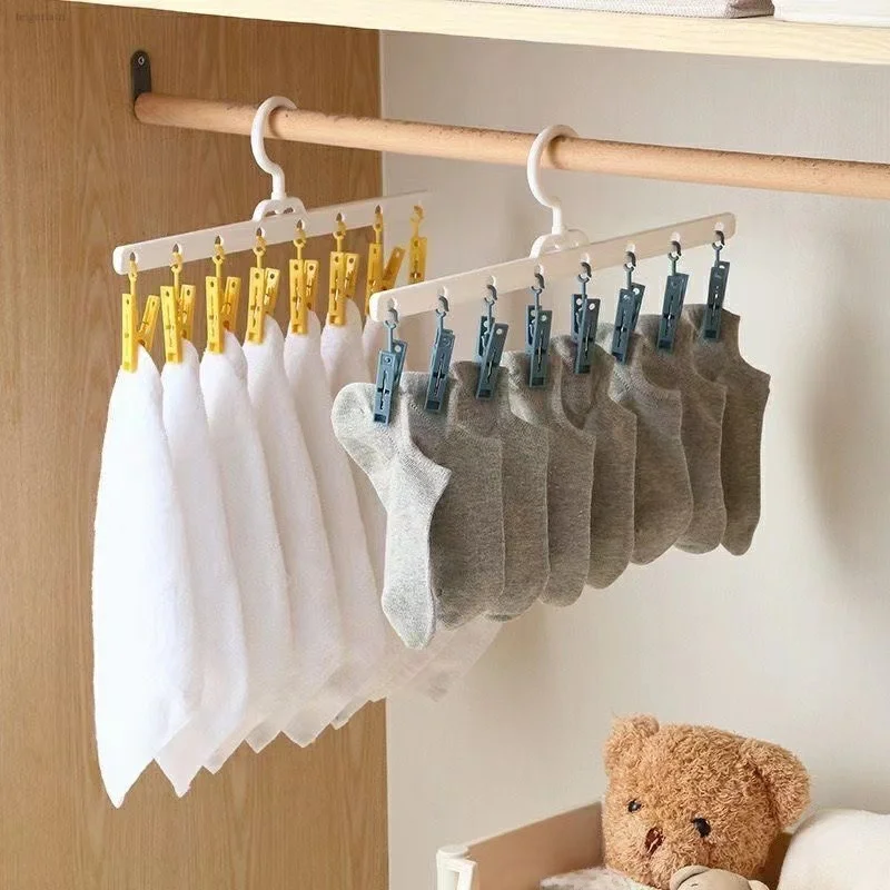 

Японская пластиковая многофункциональная сушилка для белья с зажимами, не оставляющими следов, для хранения и организации