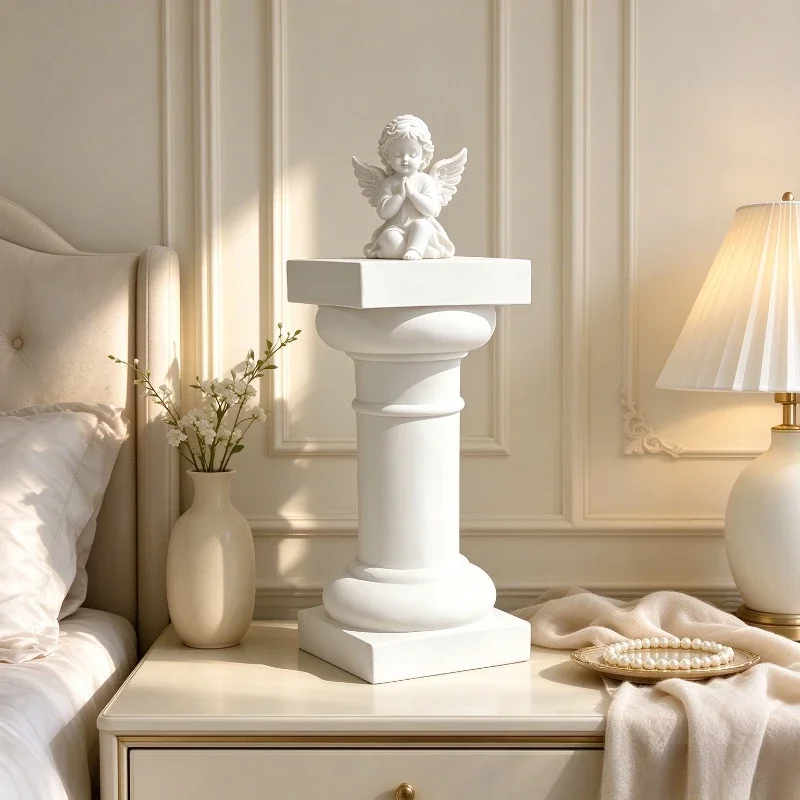 Roman Pillar Display Pedestal,Elegant Tabletop Decor,Ideal Stand for Art Sculptures & Plants,Luxury Home & Event Space Ornament