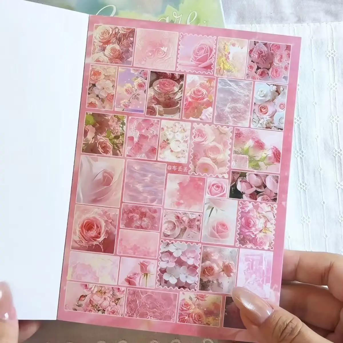 New Korean Sticker Book Essential Handbooks Thick High Beauty Student Handbooks DIY Collage Materials No Cutting Clip Paper Gift