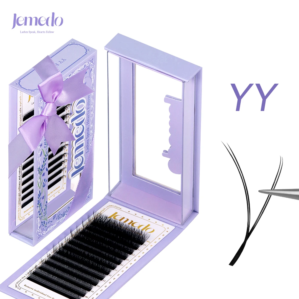 

JEMEDO YY Shape Lash Extension C/D/M(LU) Premade Eyelash Extensions YY Faux Mink Lashes Natural Split Tips For Makeup Wholesale