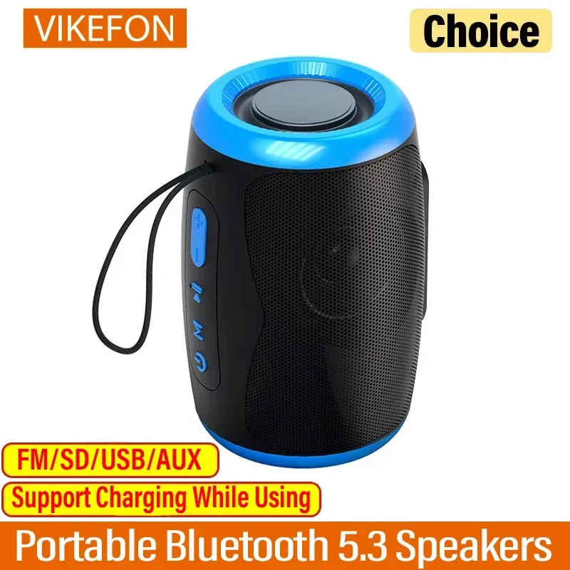 

TSN-1 Portable Speaker Wireless Bluetooth5.3 Speakers with TWS Stereo FM/SD/USB Disk/Aux Modes Waterproof for Outdoor Hifi Sound