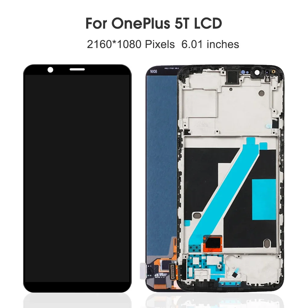 For 1+5T 6.01\'\'For OnePlus 5T A5010 LCD Display Touch Screen Digitizer Assembly Replacement