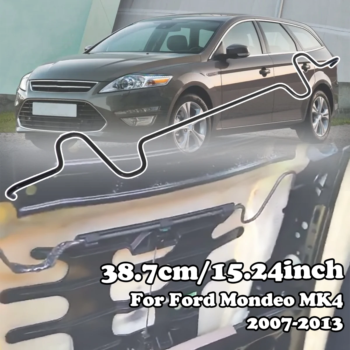 

38.7cm Front Seat Back Lumbar Support Spring Backrest Cable Wire Repair For Ford Mondeo MK4 2007 2008 2009 2010 2011 2012 2013