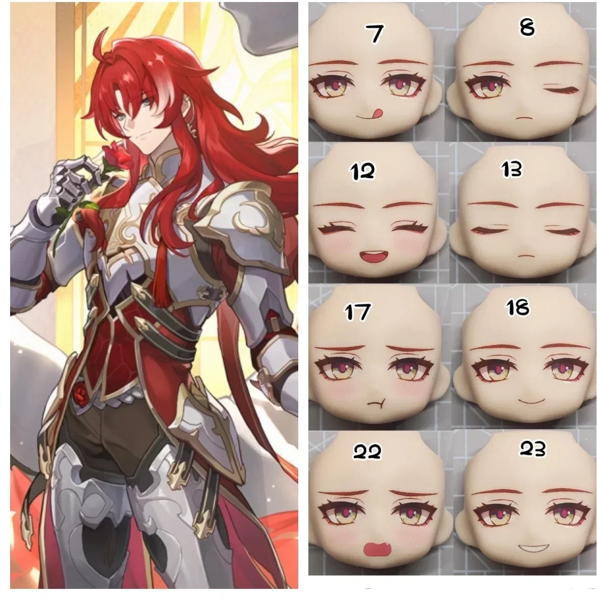 

Game Argenti Ob11 Ob22 Ob24 Face 1/12 1/6 Bjd Doll Handmade Water Sticker Faceplate Cosplay Toy Accessories