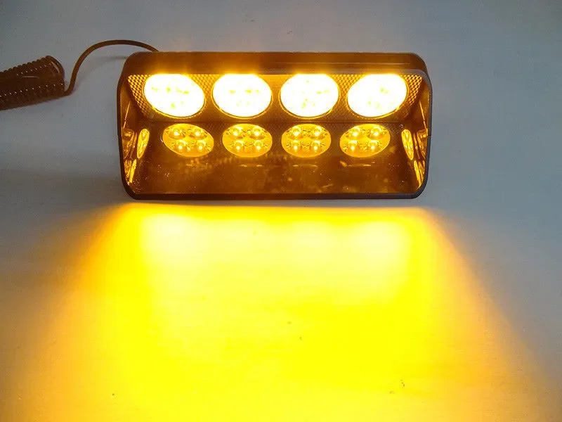 Police Lights Car LED Strobe Light Red/Blue Amber/White Signal Lamps Flash Dash Emergency Flashing Windshield Warning Light 12V