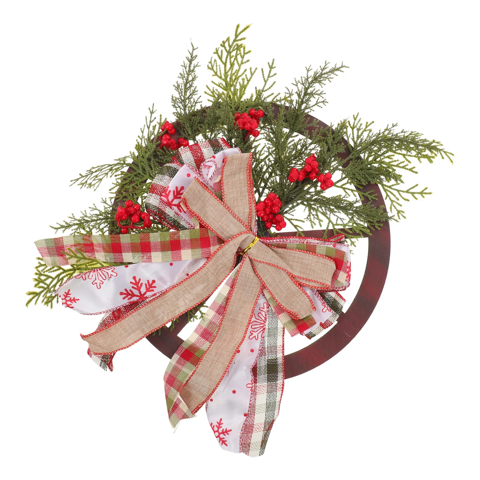 

Christmas Wreath Wooden Wheel Rustic Design Ideal Size Versatile Holiday Door Decoration Indoor Outdoor Xmas Garland