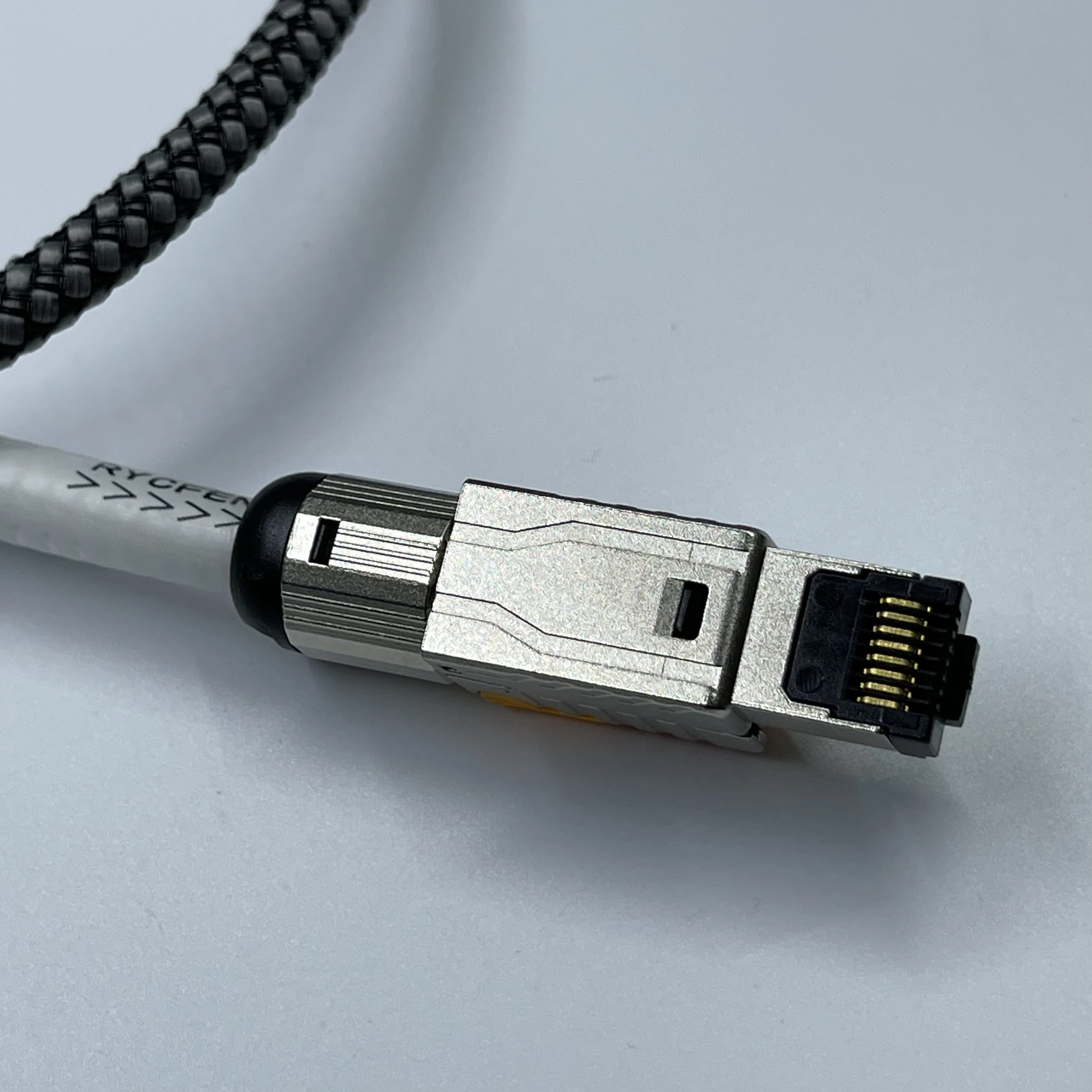 Cable de plata pura 99.999% 5N 8TC trenzado, Cable de red HiFi CAT8 RJ45, interfaz USB a decodificador DAC