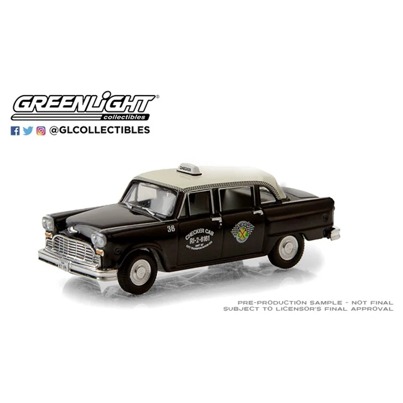 

GreenLight 1:64 Scale 1963 1977 Checker Taxi Alloy Car Model Classics Adult Souvenir Gift Static Display