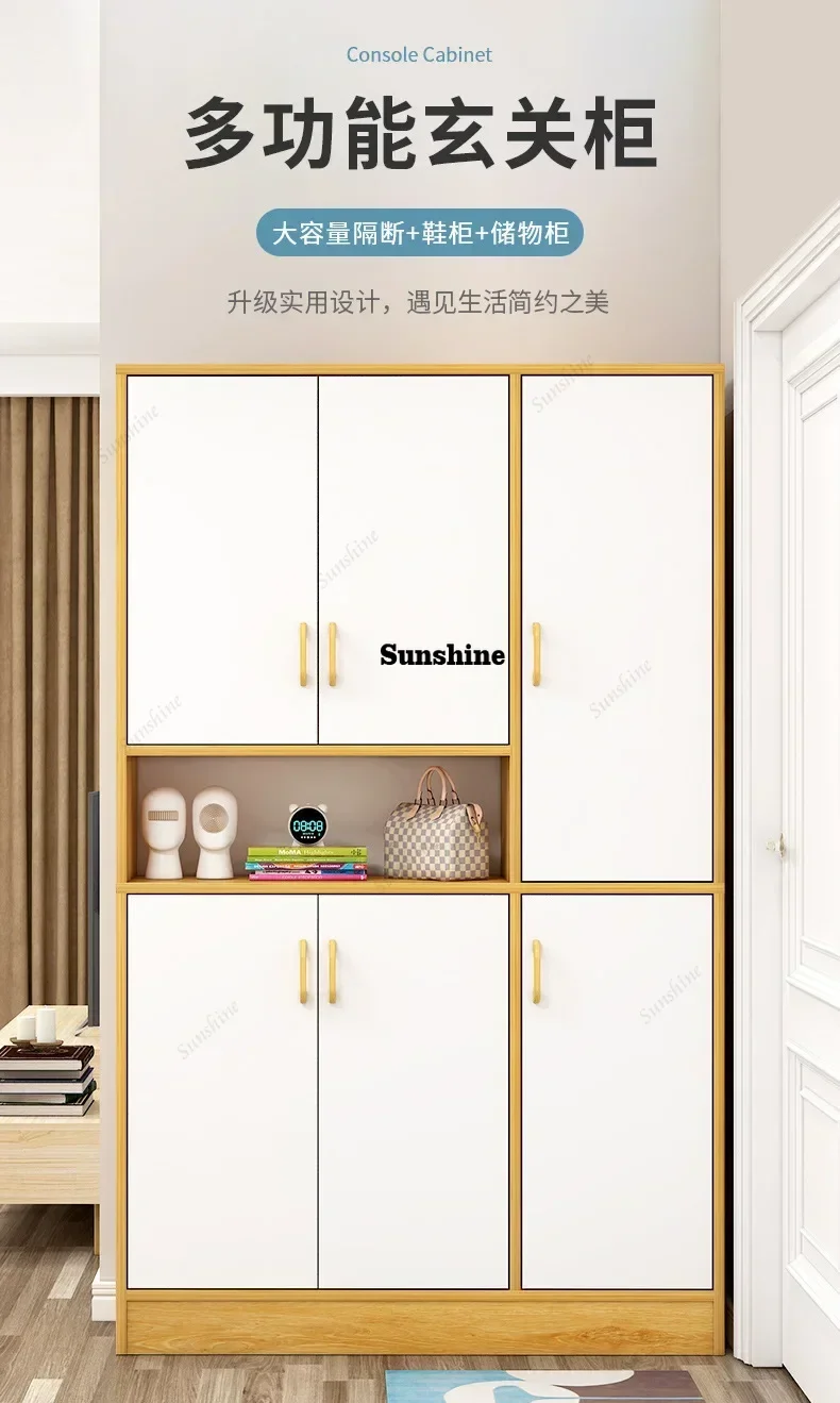 Modern Shoe Cabinet with 4 Doors Entryway Shoe Rack Storage Free Standing Tall Shoe Cabinet Rack with Flip Doors Organizador