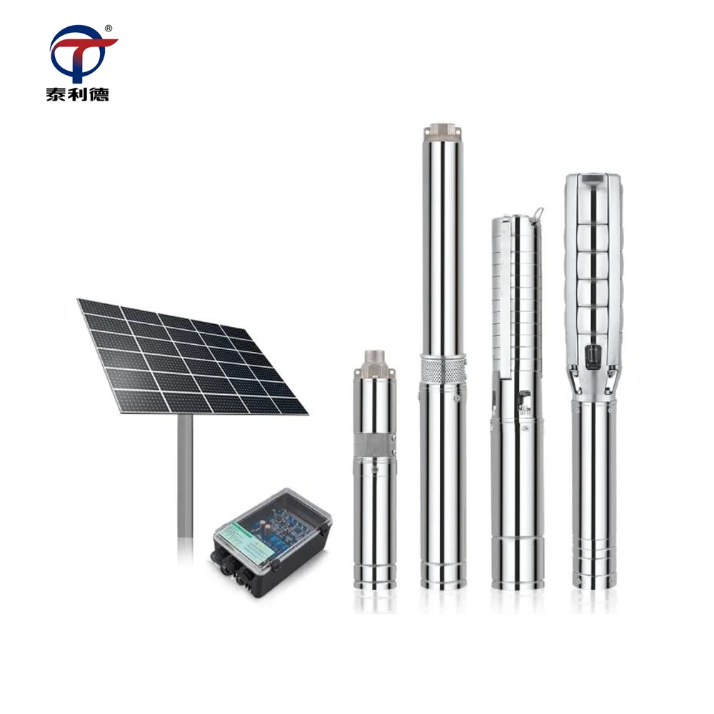 Stainless steel deep well submersible solar water pump DC48V