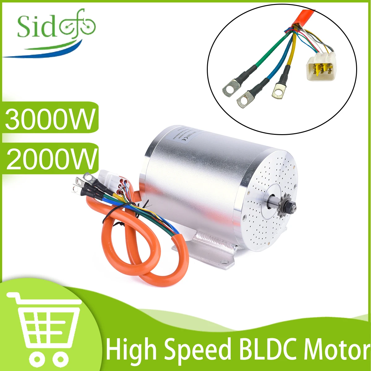 AliExpress kun ray 72V 3000W Brushless Motor Max 6700RPM Electric Scooter Motor DC 72V Go Kart Electric Motor with Temperature Sensing