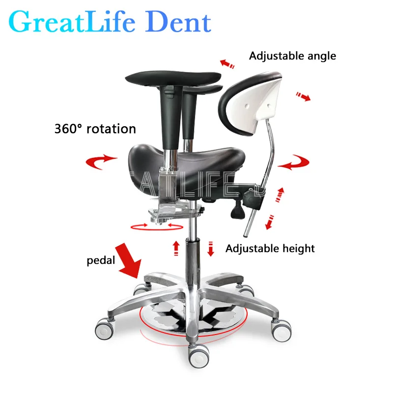 

GreatLife Dent Comprehensive Treatment Luxury Foot Pedal Height Adjustable Dental Laboratory Equipment Instrument Dentist chair