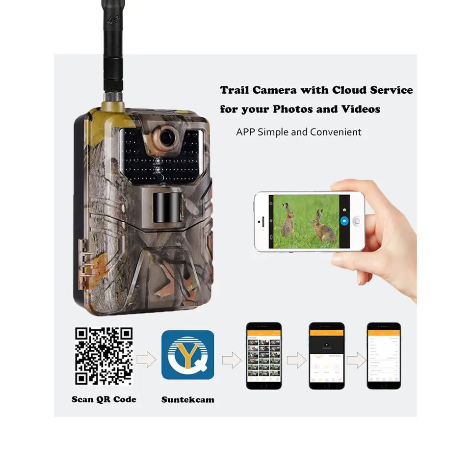 Suntek HC900PRO 4K 30MP 4G Cloud Trail Camera Photo Traps with