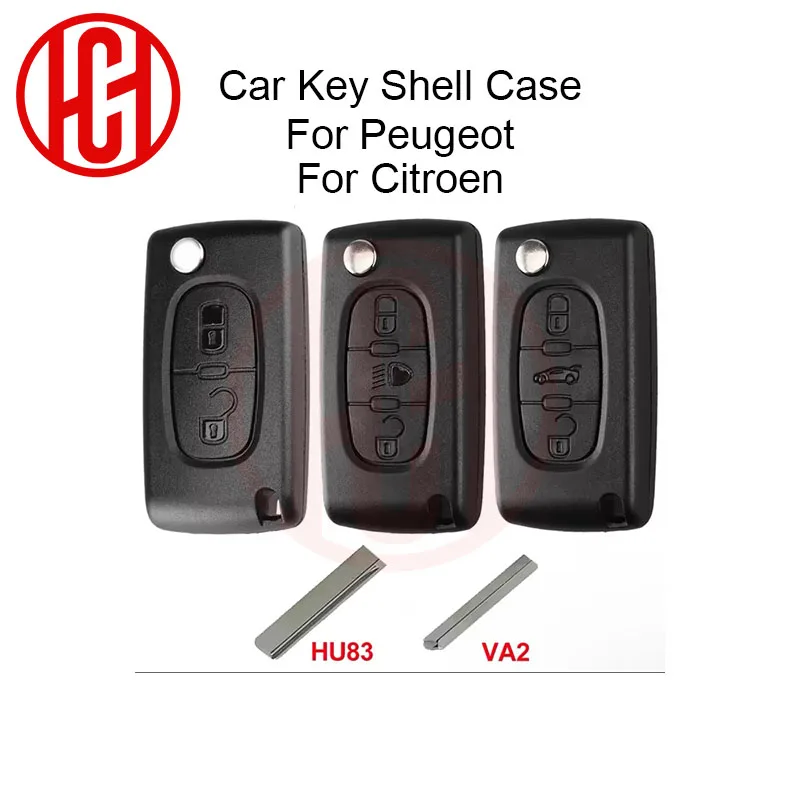 

Car Key Shell Case For Peugeot 207 307 308 407 607 807 For Citroen C2 C3 C4 C5 C6 Berlingo Xsara HU83 VA2