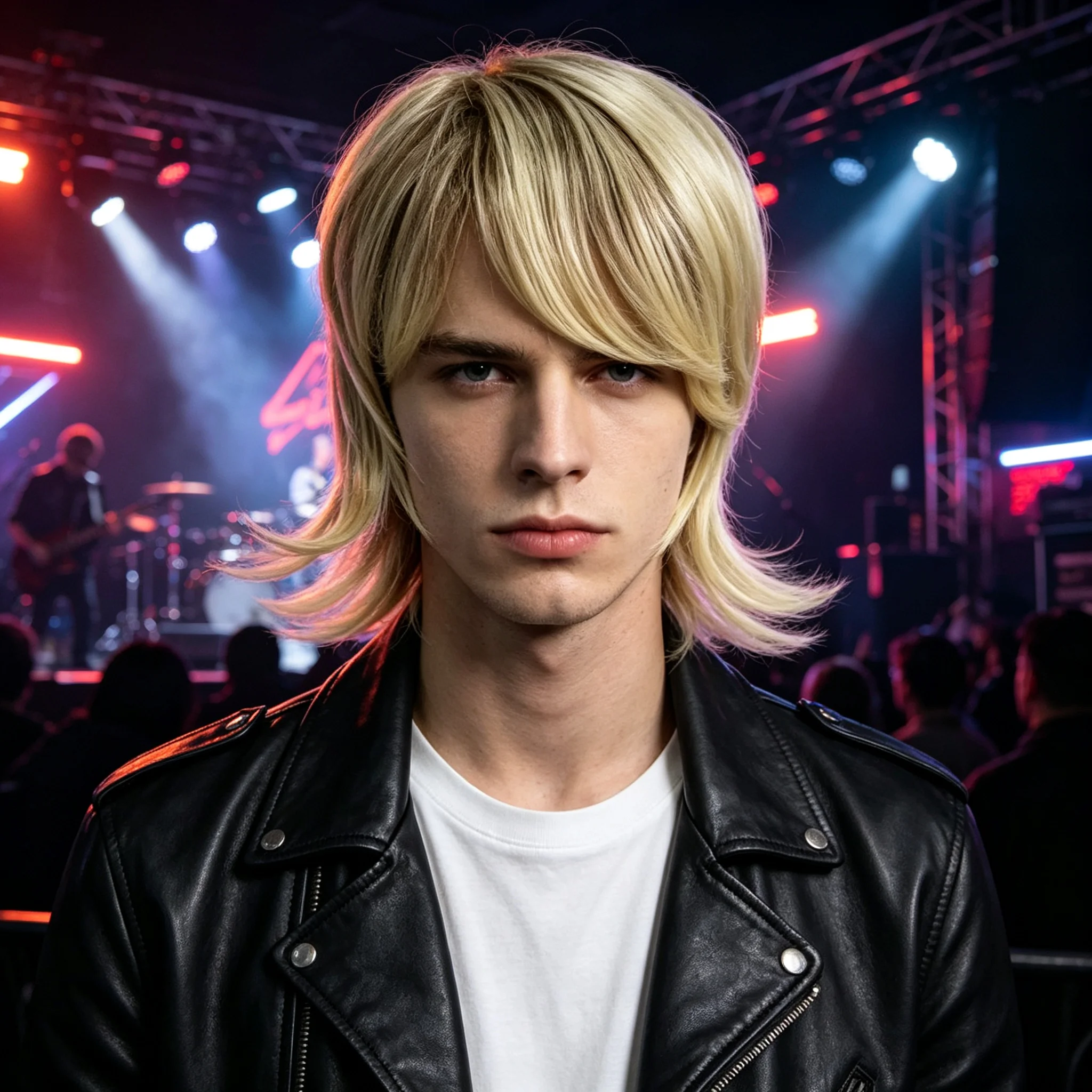Light Blonde Synthetic Layered Wolf Cut Mullet Wig Side Bangs Fluffy Cosplay Anime Halloween Party Costume Role Play