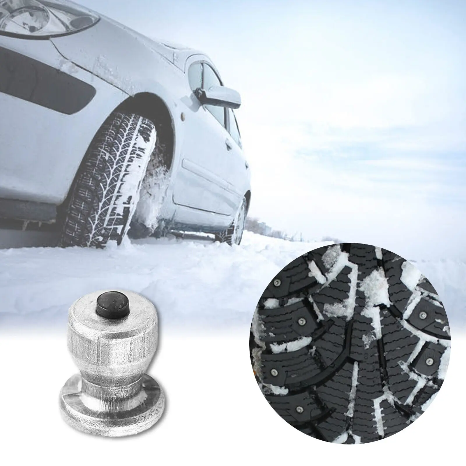 100pcs Car Snow Tyre Studs 8*10mm Screw Wheel Lugs Tire Stud Anti Skid Spikes Winter Protect for Motorcycle Truck Bicycle