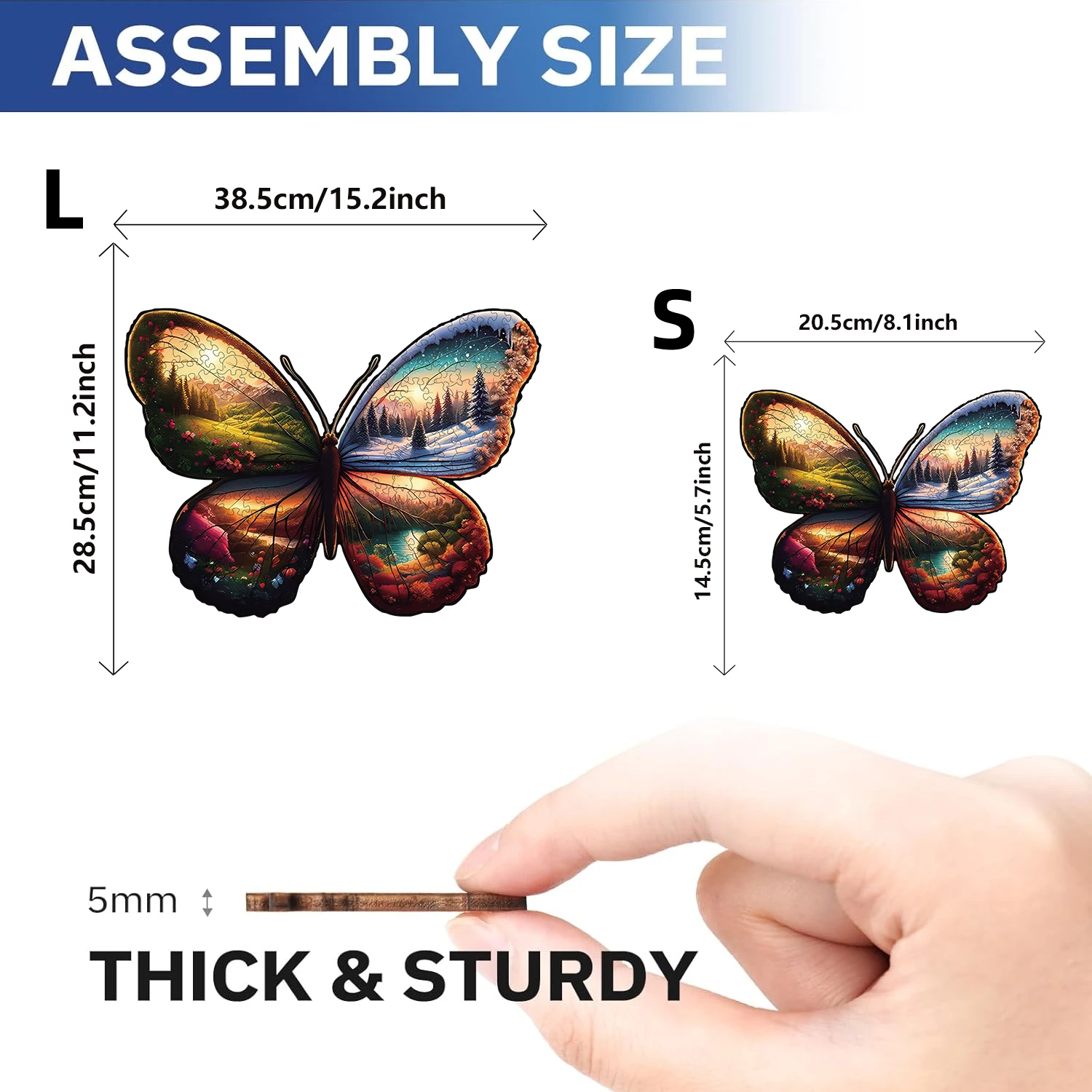 ألغاز خشبية بنمط الفراشة للفصول الأربعة، قطع على شكل حيوانات غير منتظمة، هدية رائعة، ديكور منزلي للعبة عائلية