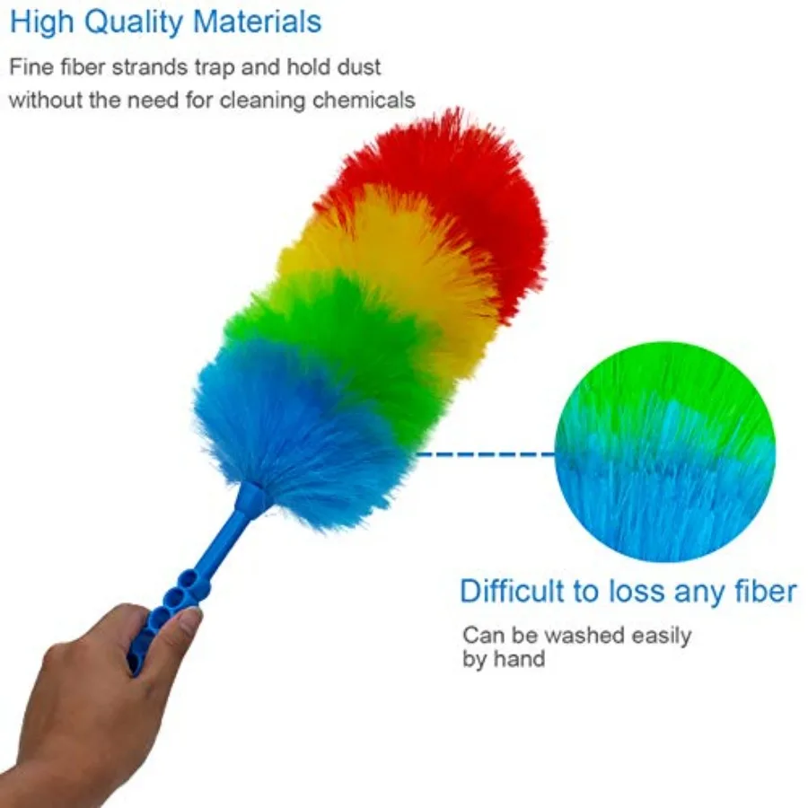 2 Pack Upgrade 19" Static Duster Beandable and Washable - More Fibers Bigger Head Less Loss of Fiber Duster view 5