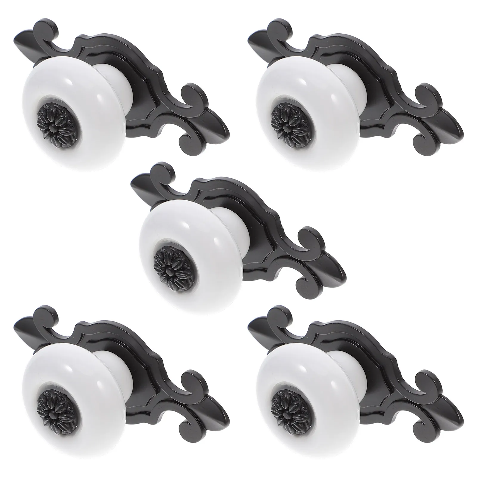 5 قطعة مقابض خزانة من البورسلين تصميم عتيق مقابض لقطع الأثاث لخزانة الملابس أجهزة الباب لوحة خلفية معدنية مريحة سهلة #5