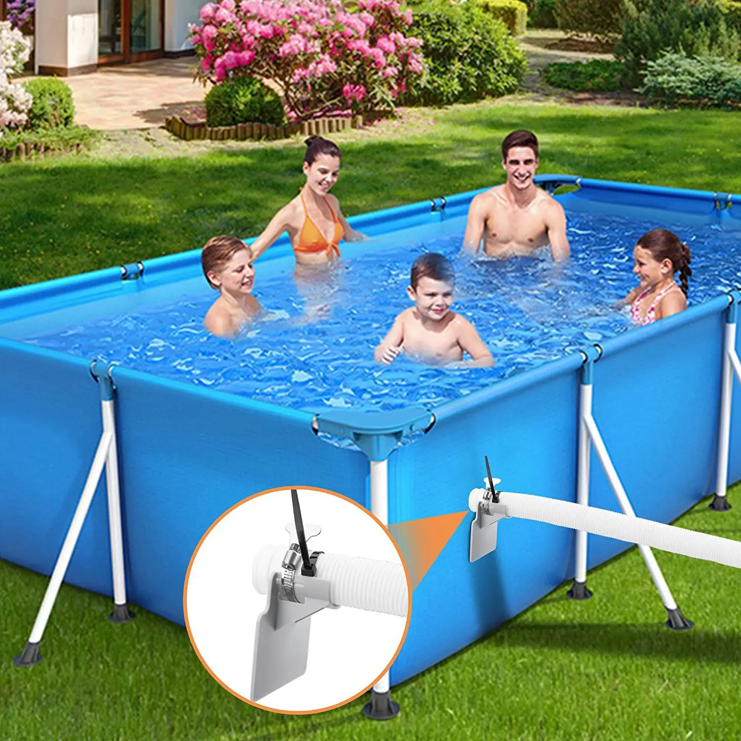 Tuyaux pour piscine hors sol, lot de 2 supports pour tuyaux de piscine, conçus pour empêcher l'affaissement des tuyaux de piscine Intex