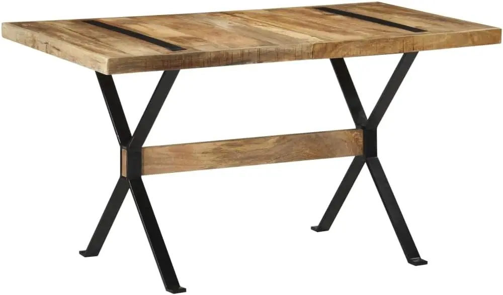 Study Table Cafe Table Dining Room Furniture Dining Table 55.1""X27.6""X29.9"" Rough Mango Woodfor Dining Room Kitchen Living