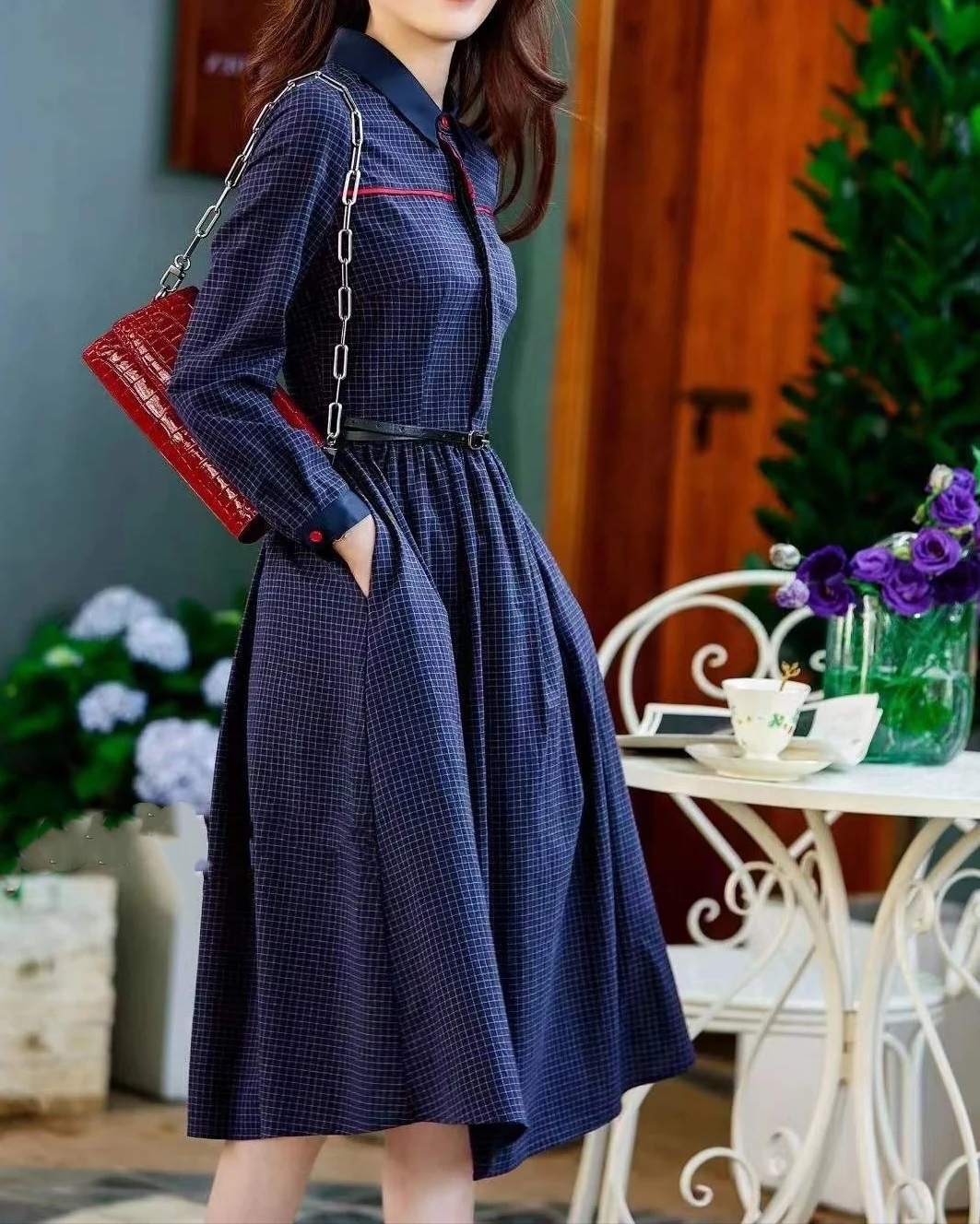 

New Fall Women's Clothing 2023 High-End Luxury Elegant Ladies Long Sleeves Dress 0830