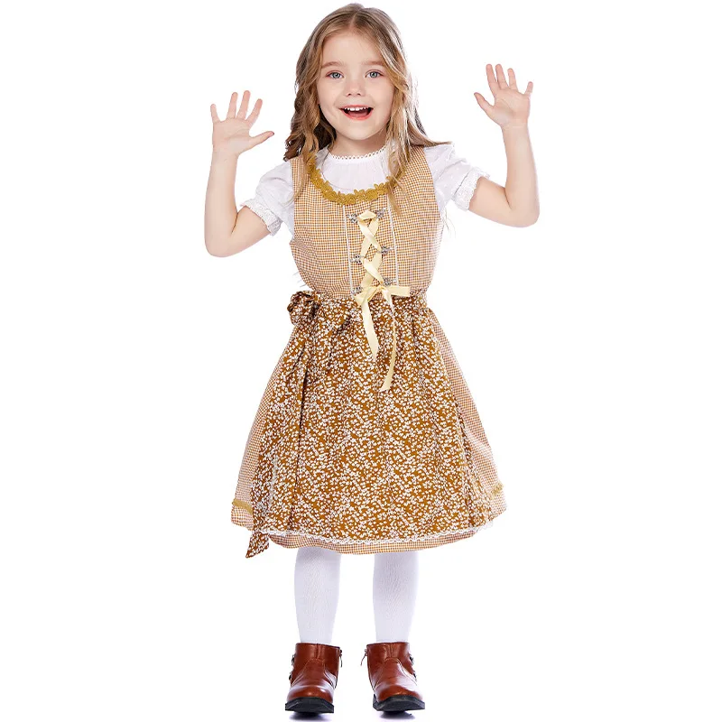 

Halloween party costumes, Munich Oktoberfest floral dress, stage performance Bavarian traditional costume