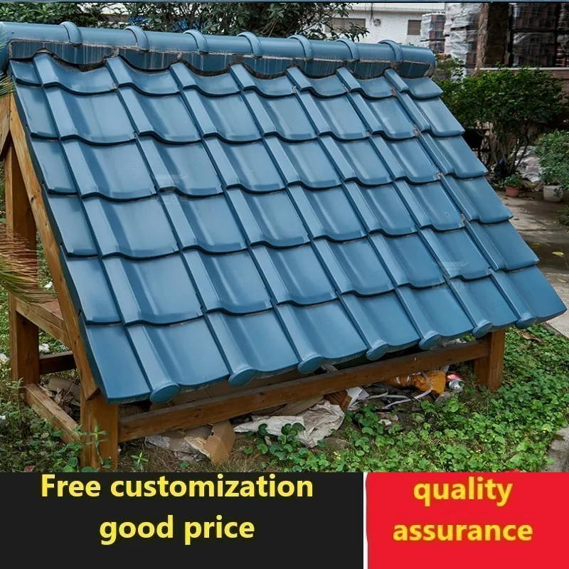 Self-adhesive blue tile color tile villa wooden house sun room fiberglass tile roof waterproof tile