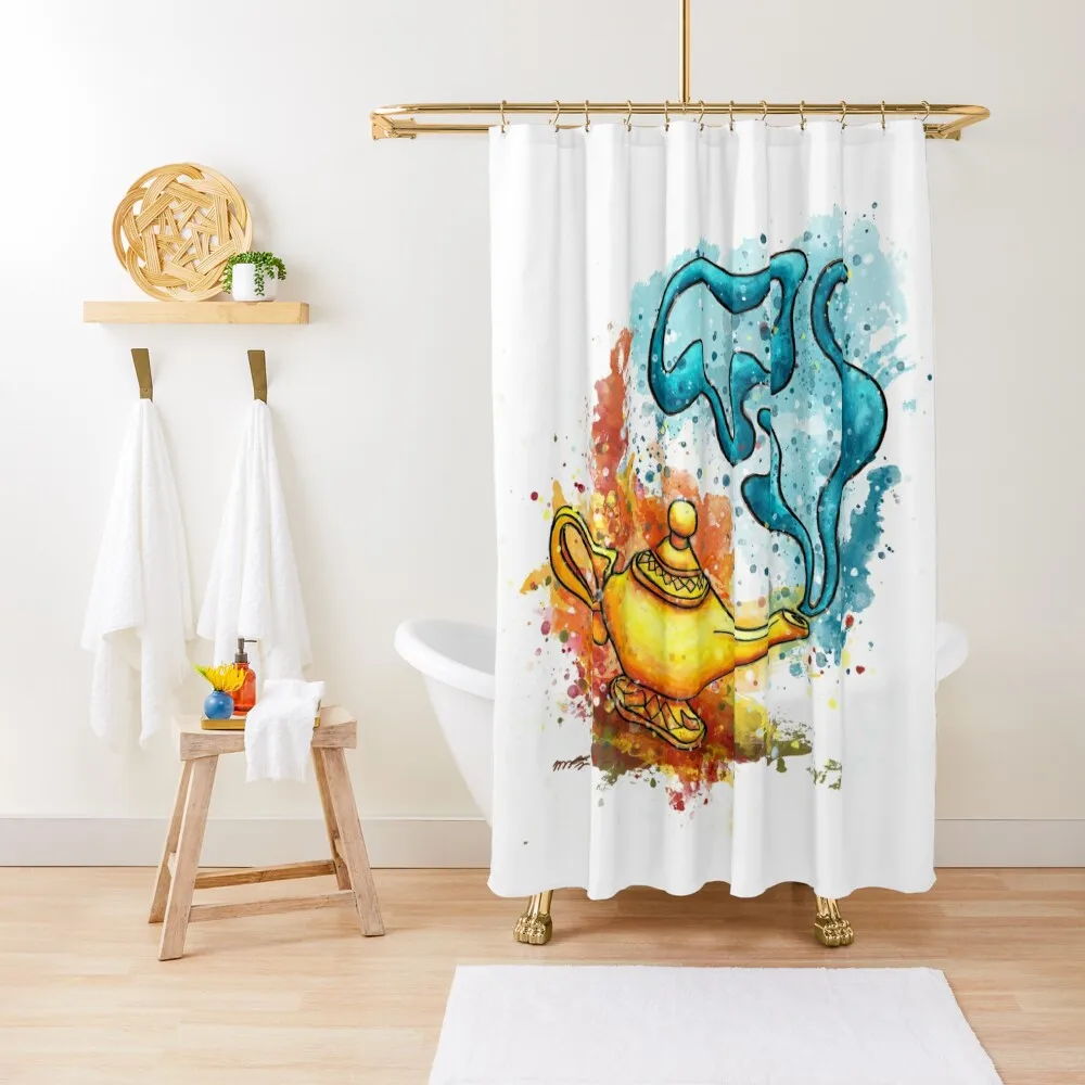 

Aladdin's Wonderful Lamp watercolor, arabian nights tales Shower Curtain Bathroom Accessory Shower Set For Bathroom Curtain