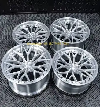 Hot Sale Car Rims 2 Piece Forged Wheel Brushing Silver for.