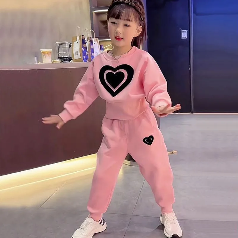 

Комплект свитшотов с принтом, топ и брюки, одежда из 2 предметов для девочек от 10 до 12 лет, детский наряд для девочек 8 девочек, осенне-зимний наряд, модные комплекты для девочек