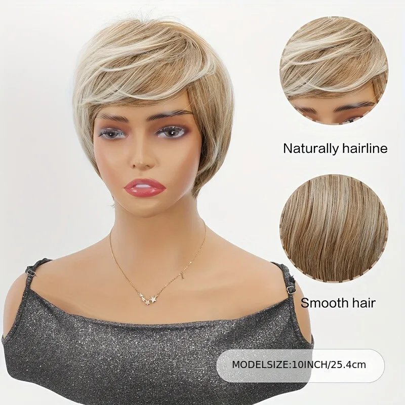 Elegante kurze gerade Bob-Perücke für Damen, modische blonde, gewebte Perücke in verschiedenen Farben