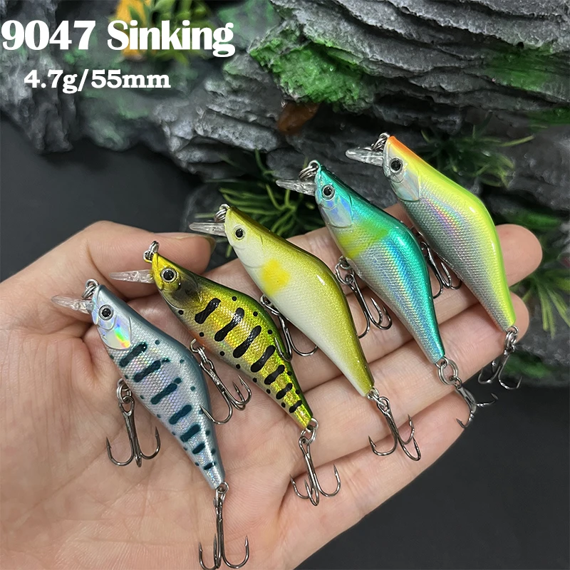 

Japanese Freshwater Sinking Minnow Lure 4.7g 55mm Small Wobblers Artificial Hard Baits Long Casting 55S River Trout Swimbait