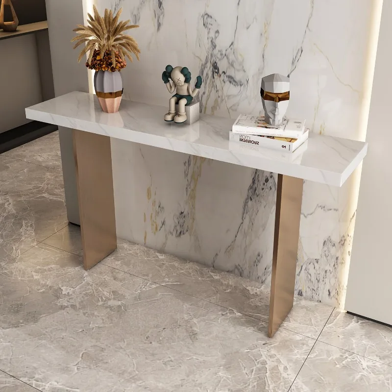 

entrance entrance table against the wall, very simple cases, a few Italian light luxury household natural luxury stone
