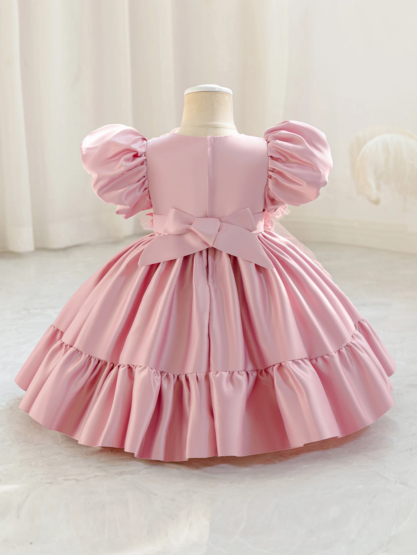 Princess Wind Girl Dress Three-Dimensional Flower Princess Dress Fluffy Birthday Flower Girl Dress Banquet Performance