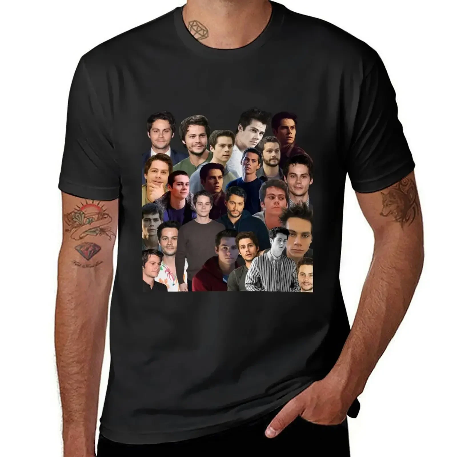 dylan o'brien photo collage T-Shirt anime clothes customs design your own Men's t-shirts