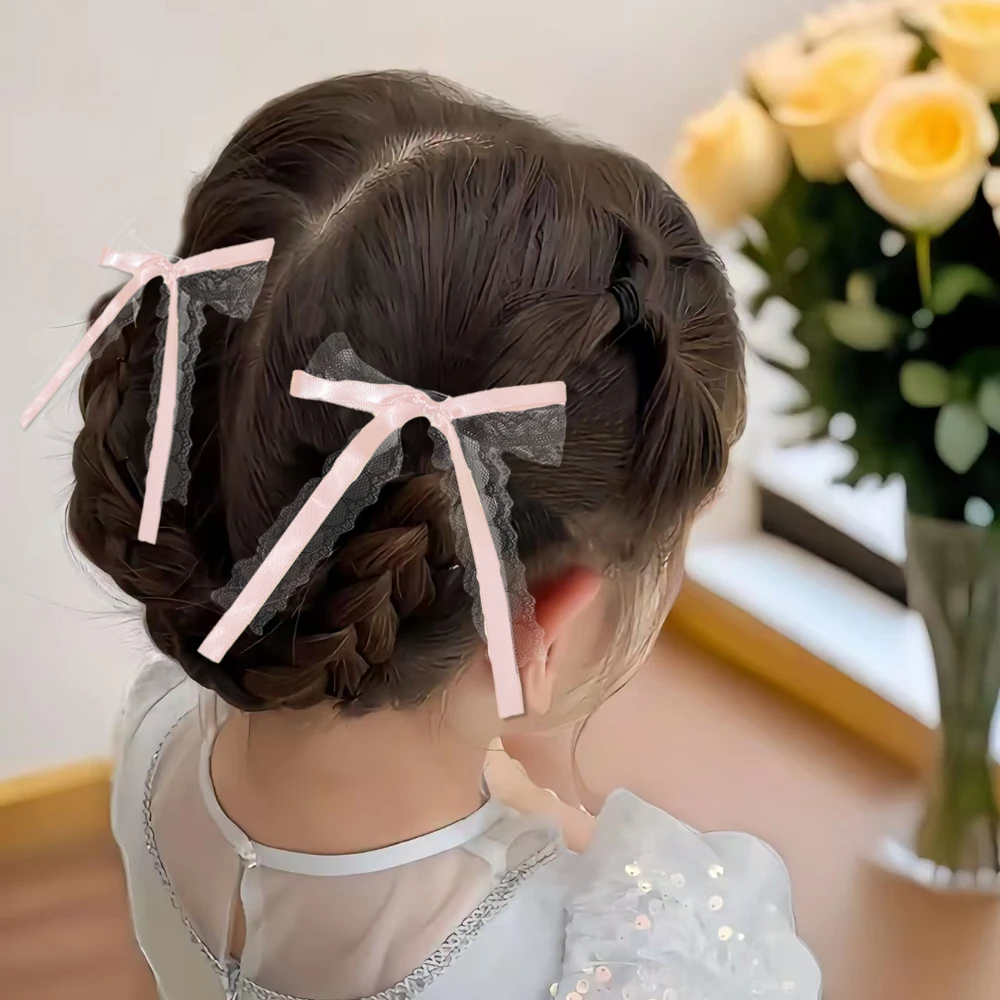 Bow Hair Clip Women Ribbon Fashion Simple Solid Spring Baby Girl Hairclip Hair Pin Retro Headband Clips Girls Hair Accessories