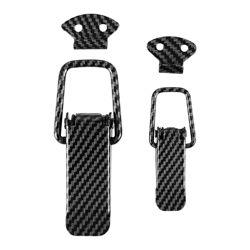 Car modified rear trunk buckle, surrounding fixed buckle, bumper carbon fiber pattern lock, repair gap decoration