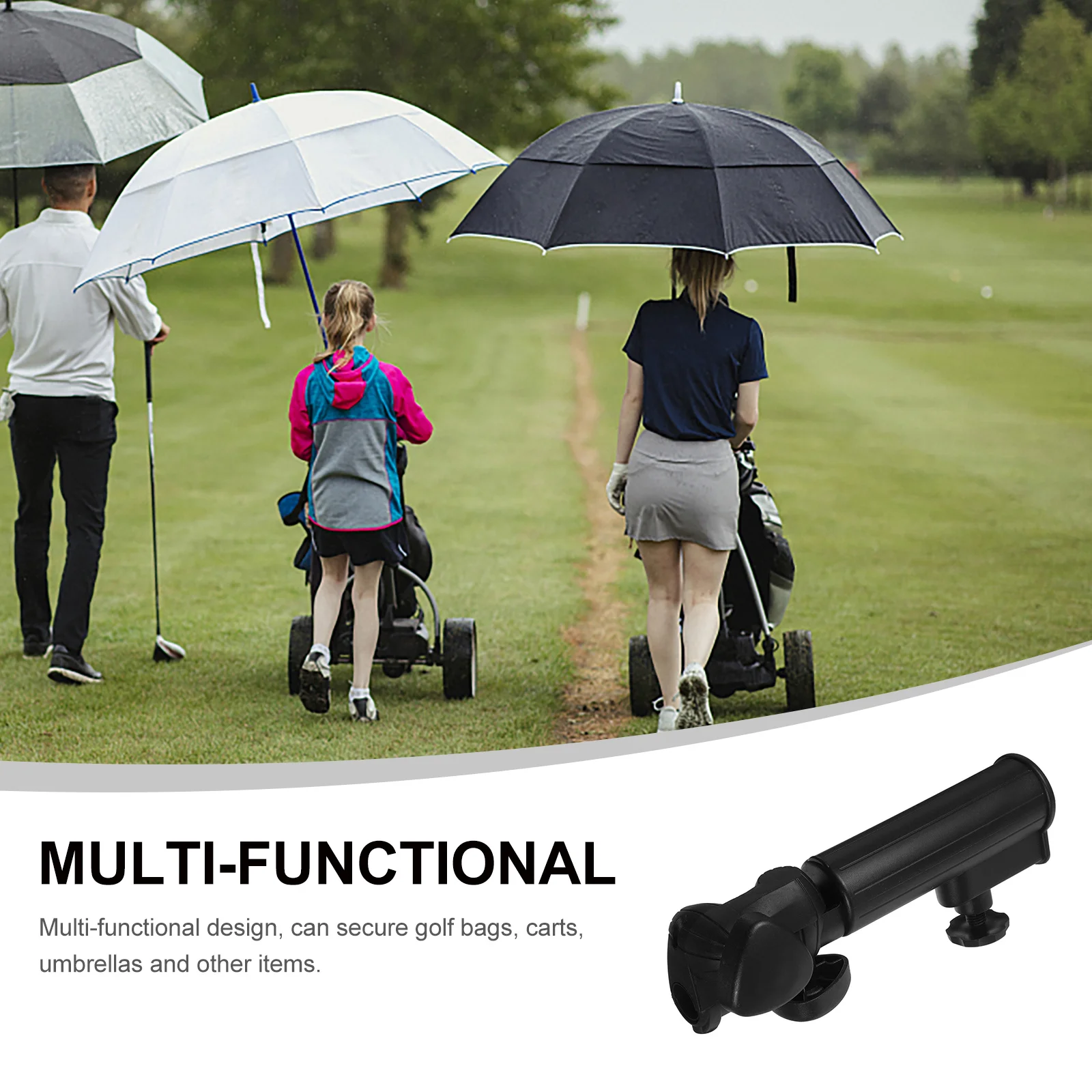 

Rain Umbrella Stand For Cart Strong Durable Easy Install Stroller Wheelchair Round Handle Compatible Outdoor Trolley