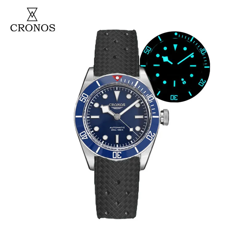 Cronos Luxus-Herrenuhren 41 mm Diver BB58 Automatik-Armbanduhren Damen-Endglieder Saphir 20 Bar wasserdicht BGW-9 Lum L6017