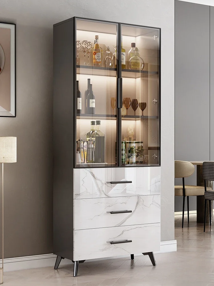 

Luxury Bar Wine Cabinet Rack Living Room Display Dining Side Cabinet Glass Door Dustproof Locker Home Furniture