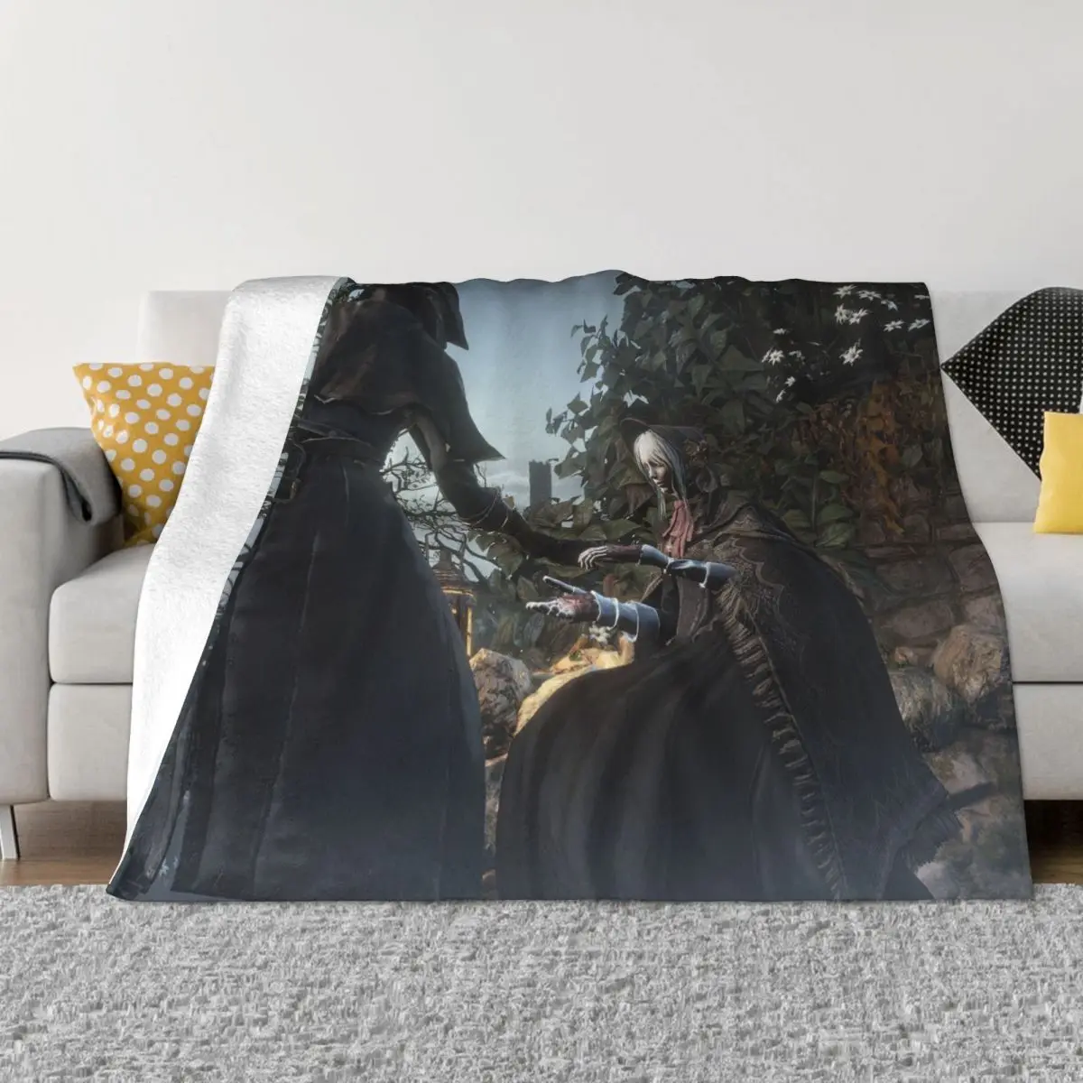 Bloodborne Blankets Fleece Eileen Horror Game Super Warm Throw Blanket for Bedroom Sofa Bedroom Quilt