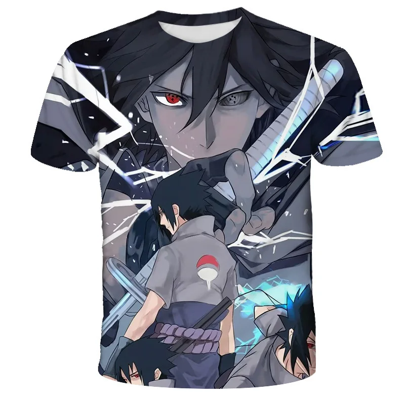 

2026 New summer Sasuke men's Naruto 3D digital printing children's T-shirt short-sleeved casual 3D T-shirt