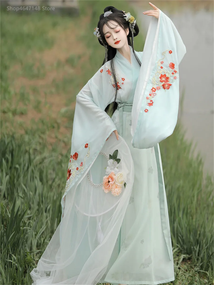 

Chinese Hanfu Dress Women Carnival Halloween Cosplay Costume Party Outfit Ancient Traditional Vintage Song Dynasty Hanfu Dress