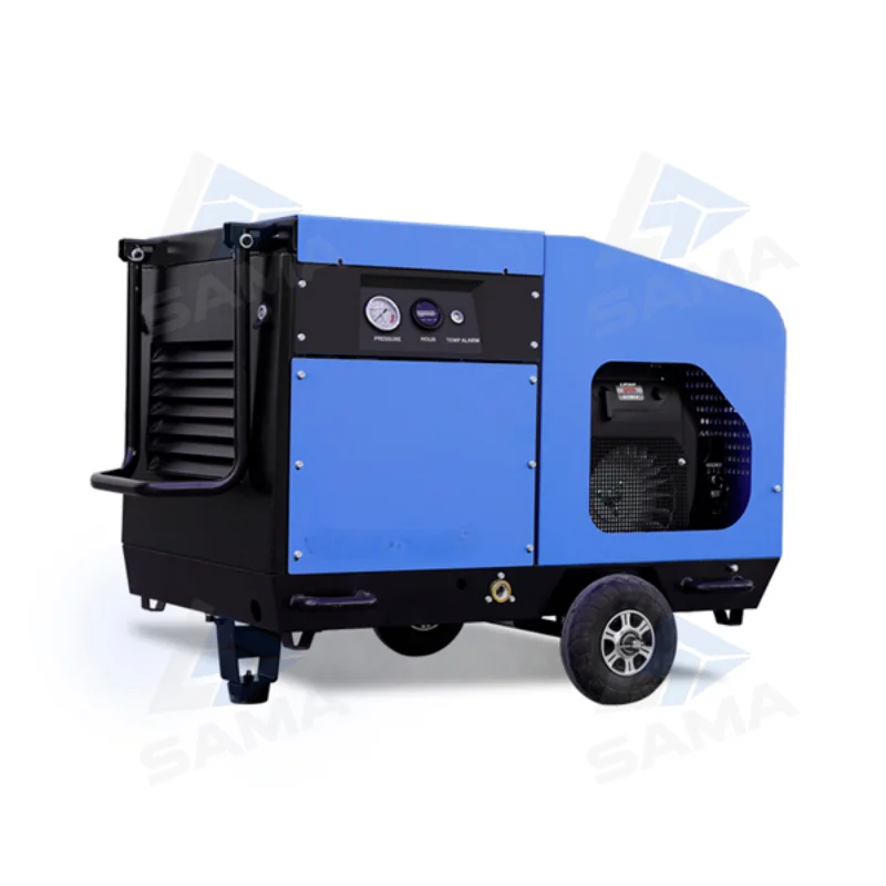 Portable 70 CFM  Screw Air Compressor 7-15Bar 20KW Mobile Industrial Air Compressor for Construction Mining