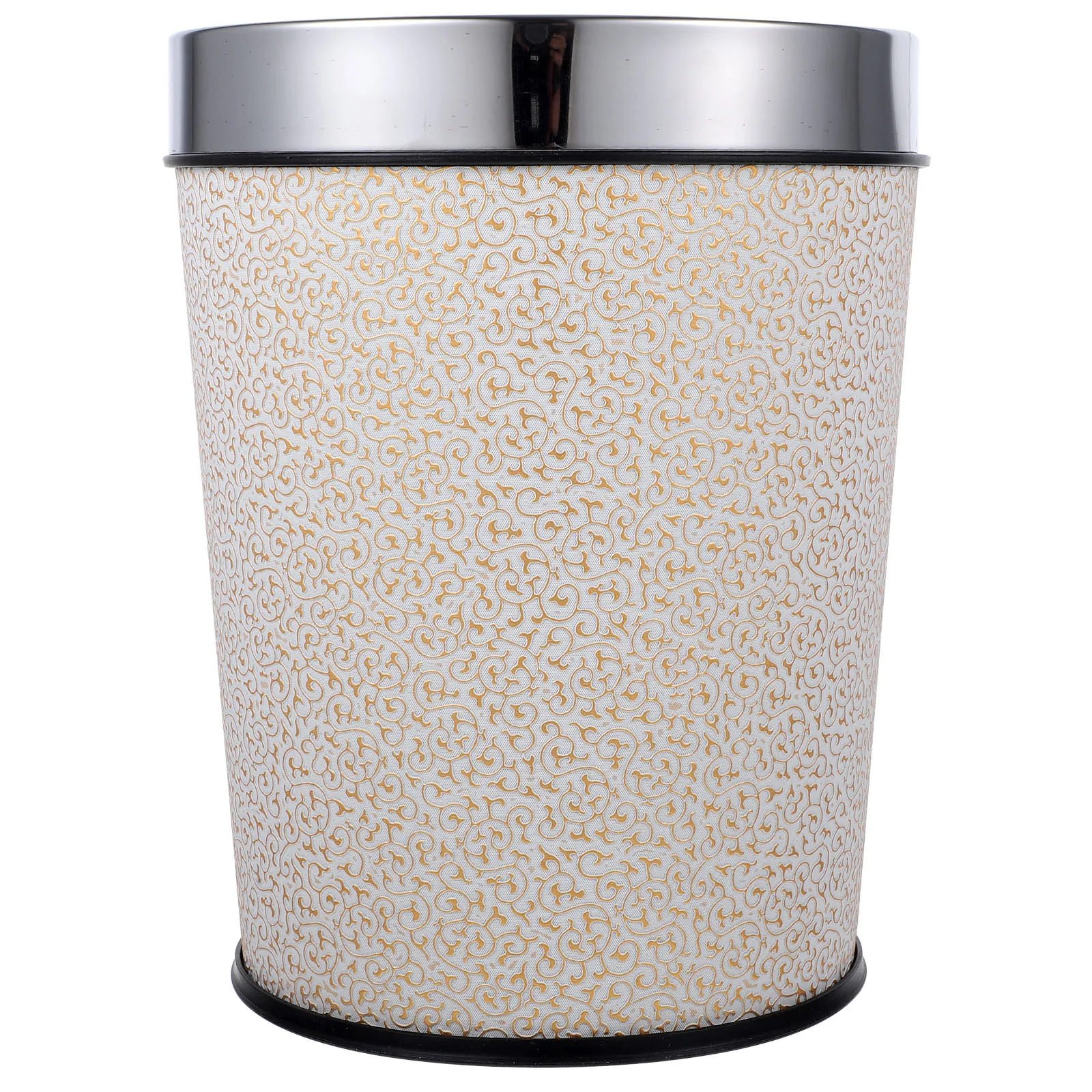 

Trash Can Household Bathroom Bedroom Large Capacity Waste Basket Stainless Steel Portable Garbage Container Home Office Plastic