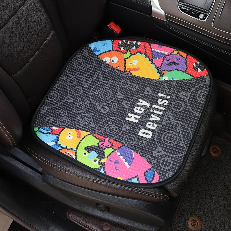 Car Seat Cushion Cartoon Single-piece Breathable Seat Cushion Creative Butt Cushion Four-season Universal Rear Seat Silk Cushion