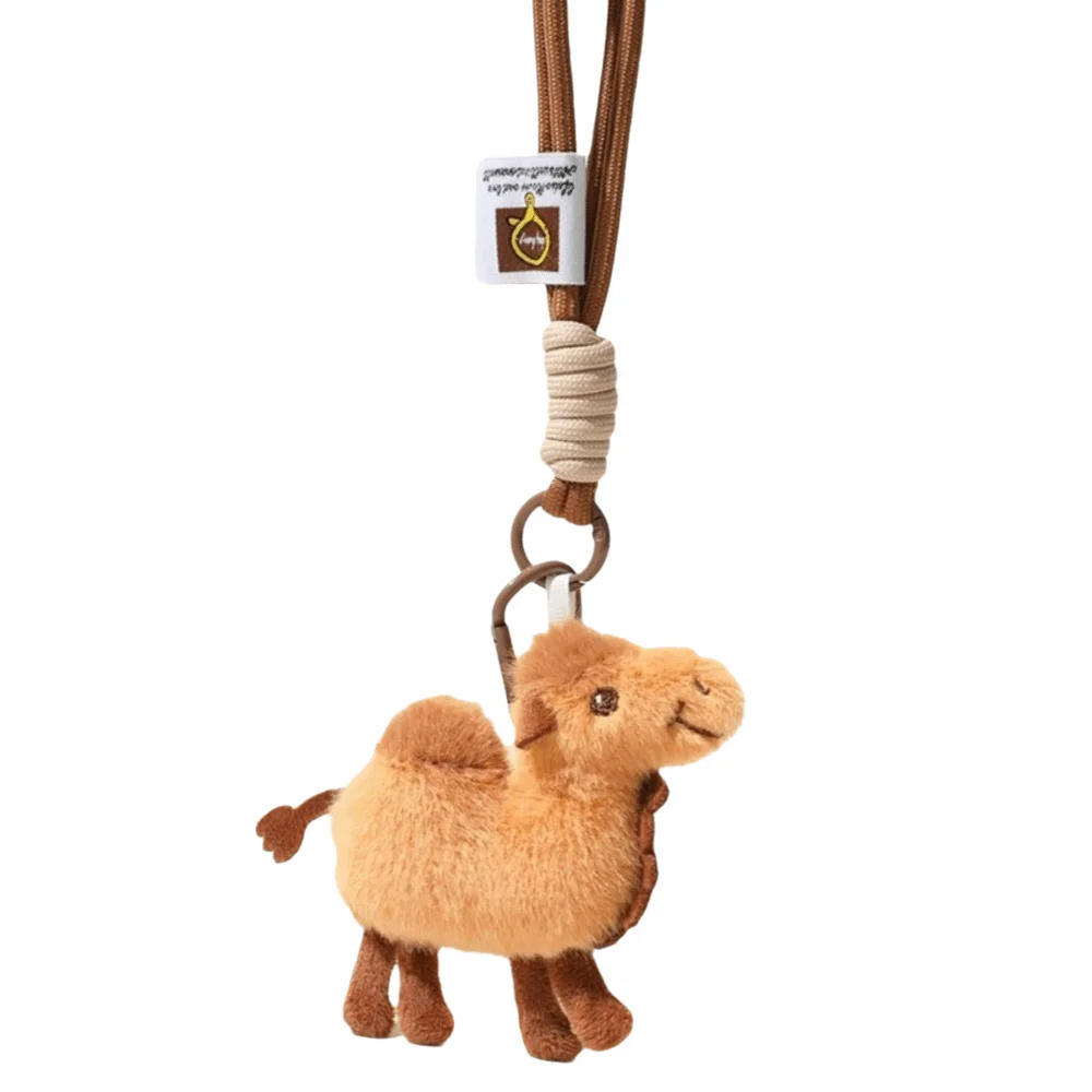 Keycord Soft Camel Keychain Decorative Detachable Metal Buckle Stuffed Animal Pendant New Hanging Ornament Camel For Keys